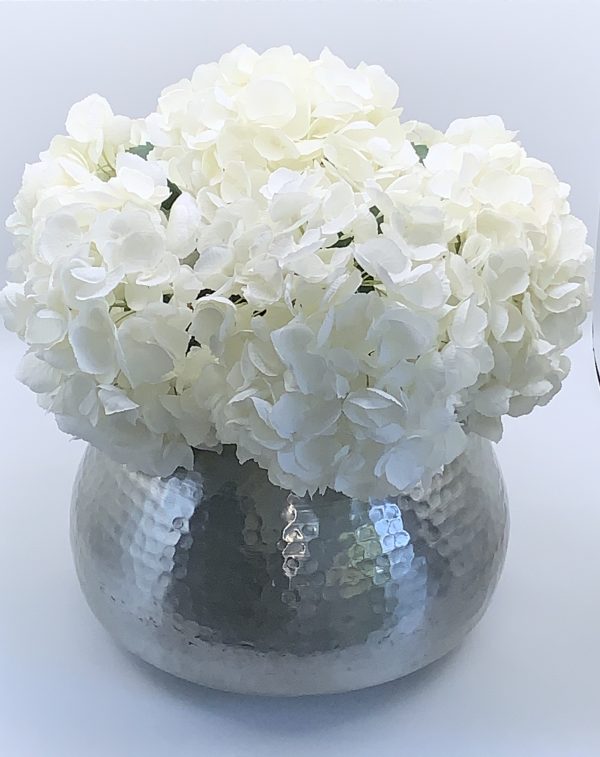 Luxury faux silk white mophead hydrangea