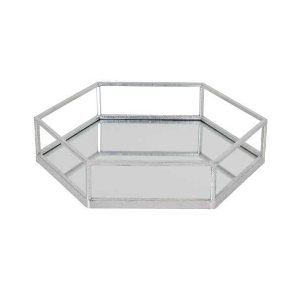 Silver Hexagon Set Of Two Trays - Image 2